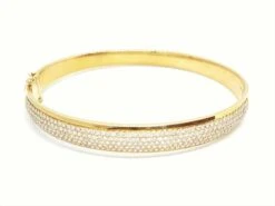 Bracelet Jonc En Or Jaune Pavé Diamants -Castafiore Boutique 05872CD06
