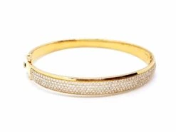 Bracelet Jonc En Or Jaune Pavé Diamants -Castafiore Boutique 05872CD08