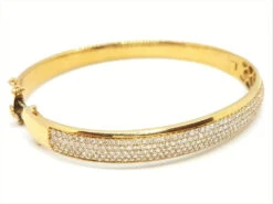 Bracelet Jonc En Or Jaune Pavé Diamants -Castafiore Boutique 05872CD12
