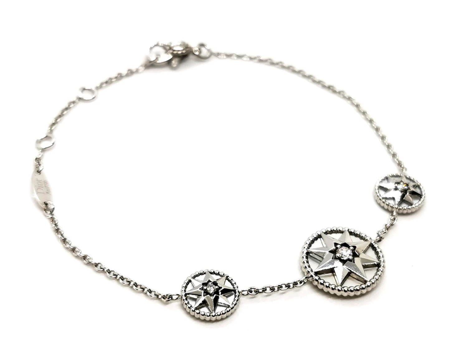 Bracelet DIOR "Rose Des Vents", Or Blanc, Nacre Et Diamant 7 Bracelet DIOR "Rose Des Vents", Or Blanc, Nacre Et Diamant – Image 7