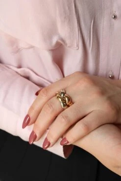 Bague Bandeau En 3 Ors Tressés -Castafiore Boutique 2294910CN02