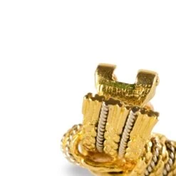 Boucles D'oreilles Clip HERMÈS "Nœud" En Or Jaune Et Or Blanc -Castafiore Boutique 6V2A5081