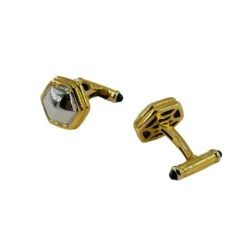 Boutons De Manchette En Or Jaune, Or Blanc Et Saphirs 5 Boutons De Manchette En Or Jaune, Or Blanc Et Saphirs -Castafiore Boutique IMG 4499