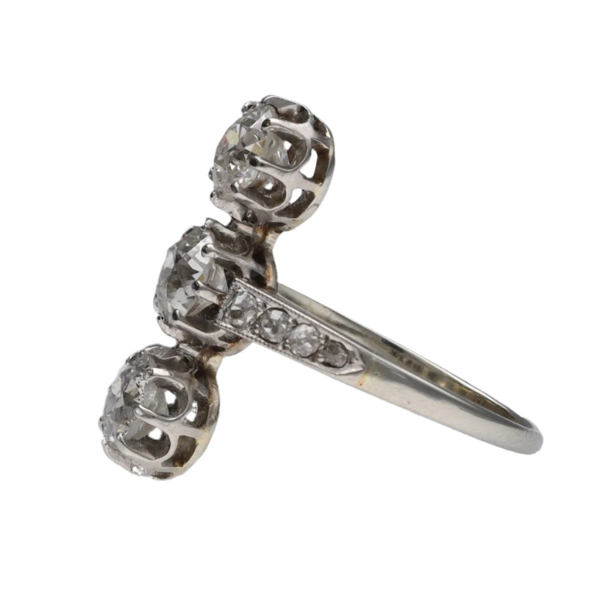 Bague En Or Blanc, Platine Et Diamants 3 Bague En Or Blanc, Platine Et Diamants – Image 3