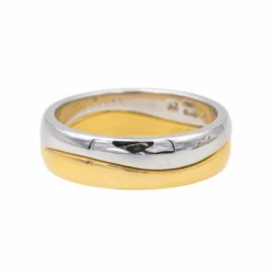 Bague Alliance CARTIER "Love Me" En Or Blanc Et Or Jaune