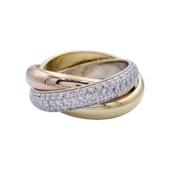 Miller Bague Alliance CARTIER "Trinity" En 3 Ors Et Diamants -Castafiore Boutique bague alliance cartier trinity en 3 ors et diamants 799737