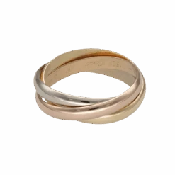Bague Alliance CARTIER "Trinity" En Or Jaune, Gris Et Rose