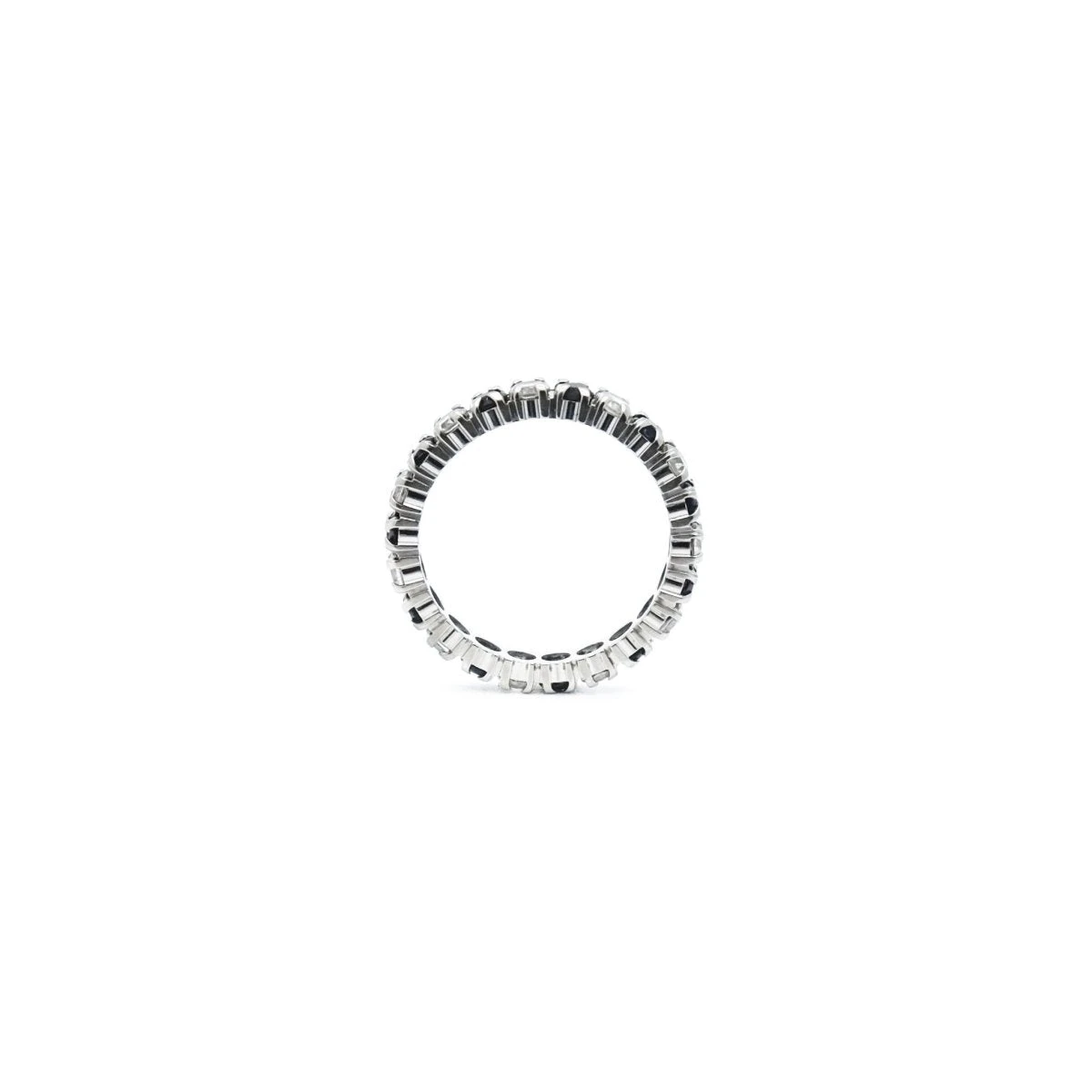 Bague Alliance En Or Blanc, Saphirs Et Diamants 3 Bague Alliance En Or Blanc, Saphirs Et Diamants – Image 3