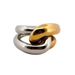 Bague Anneaux En Or Blanc Et Or Rose