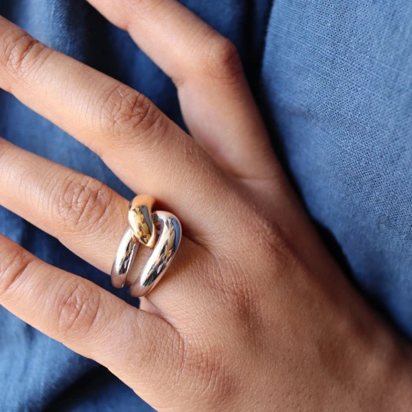 Bague Anneaux En Or Blanc Et Or Rose 2 Bague Anneaux En Or Blanc Et Or Rose – Image 2