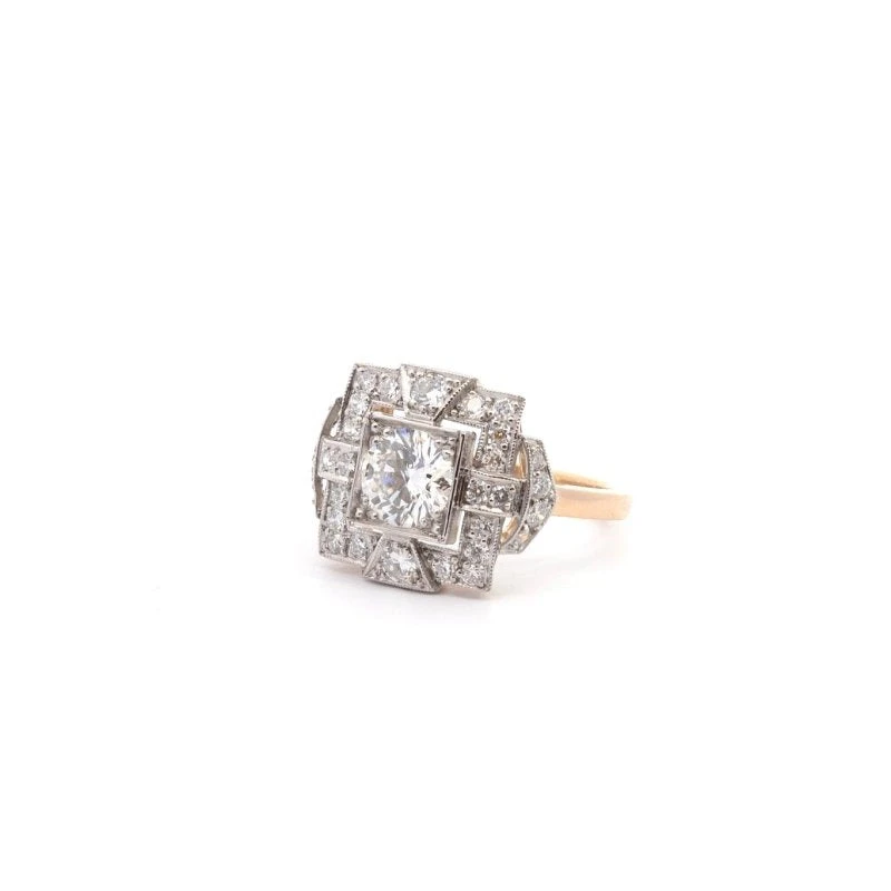 Bague Entourage En Or, Platine Et Diamants 3 Bague Entourage En Or, Platine Et Diamants – Image 3
