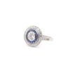 Bague Entourage En Platine, Saphirs Et Diamants