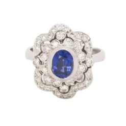 Bague Art Déco Saphir Diamants