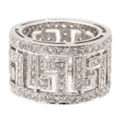 Bague Bandeau Ajourée En Or Blanc Et Diamants