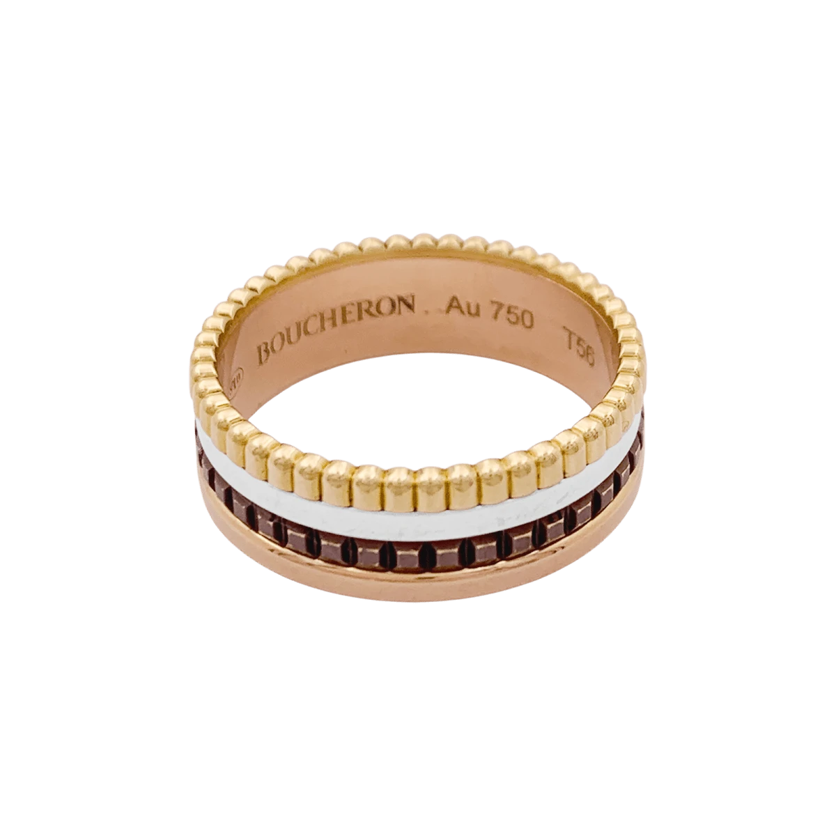Miller Bague Bandeau BOUCHERON "Quatre Classique Small" En Or Jaune, Or Blanc Et Or Rose 4 Miller Bague Bandeau BOUCHERON "Quatre Classique Small" En Or Jaune, Or Blanc Et Or Rose – Image 4