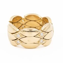 Bague Bandeau CARTIER En Or Jaune Et Diamants