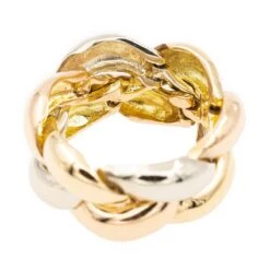 Bague Bandeau En 3 Ors Tressés -Castafiore Boutique bague bandeau en 3 ors tresses 427307