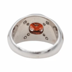 Bague Bandeau En Or Blanc, Grenat Et Diamants -Castafiore Boutique bague bandeau en or blanc grenat et diamants 397601