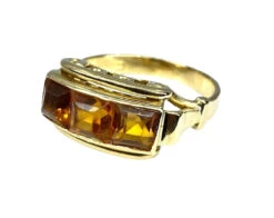 Bague Bandeau En Or Jaune 18 Carats Et Topazes -Castafiore Boutique bague bandeau en or jaune 18 carats et topazes 237071