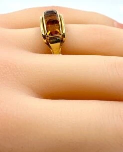 Bague Bandeau En Or Jaune 18 Carats Et Topazes -Castafiore Boutique bague bandeau en or jaune 18 carats et topazes 344025