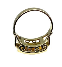 Bague Bandeau En Or Jaune 18 Carats Et Topazes -Castafiore Boutique bague bandeau en or jaune 18 carats et topazes 379950