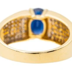 Bague Bandeau En Or Jaune Et Blanc, Saphir Et Diamant -Castafiore Boutique bague bandeau en or jaune et blanc saphir et diamant 145419