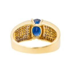 Bague Bandeau En Or Jaune Et Blanc, Saphir Et Diamant -Castafiore Boutique bague bandeau en or jaune et blanc saphir et diamant 758227