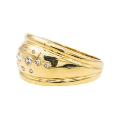 Bague Bandeau En Or Jaune Et Diamant -Castafiore Boutique bague bandeau en or jaune et diamant 529905