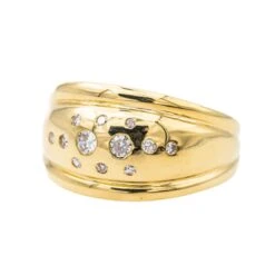 Bague Bandeau En Or Jaune Et Diamant -Castafiore Boutique bague bandeau en or jaune et diamant 725571