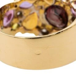 Bague Bandeau En Or Jaune, Grenat, Saphirs Et Diamants -Castafiore Boutique bague bandeau en or jaune grenat saphirs et diamants 668162