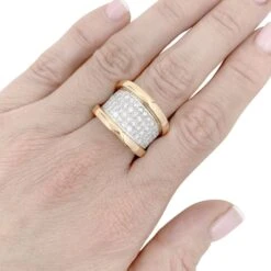 Miller Bague Bandeau En Or Rose, Platine Et Diamant -Castafiore Boutique bague bandeau en or rose platine et diamant 857894