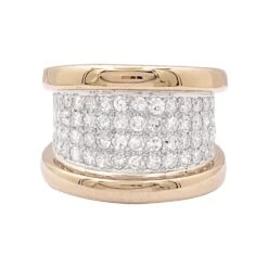 Miller Bague Bandeau En Or Rose, Platine Et Diamant