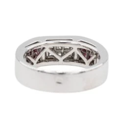 Bague Bandeau En Platine, Diamant Et Rubis -Castafiore Boutique bague bandeau en platine diamant et rubis 753545