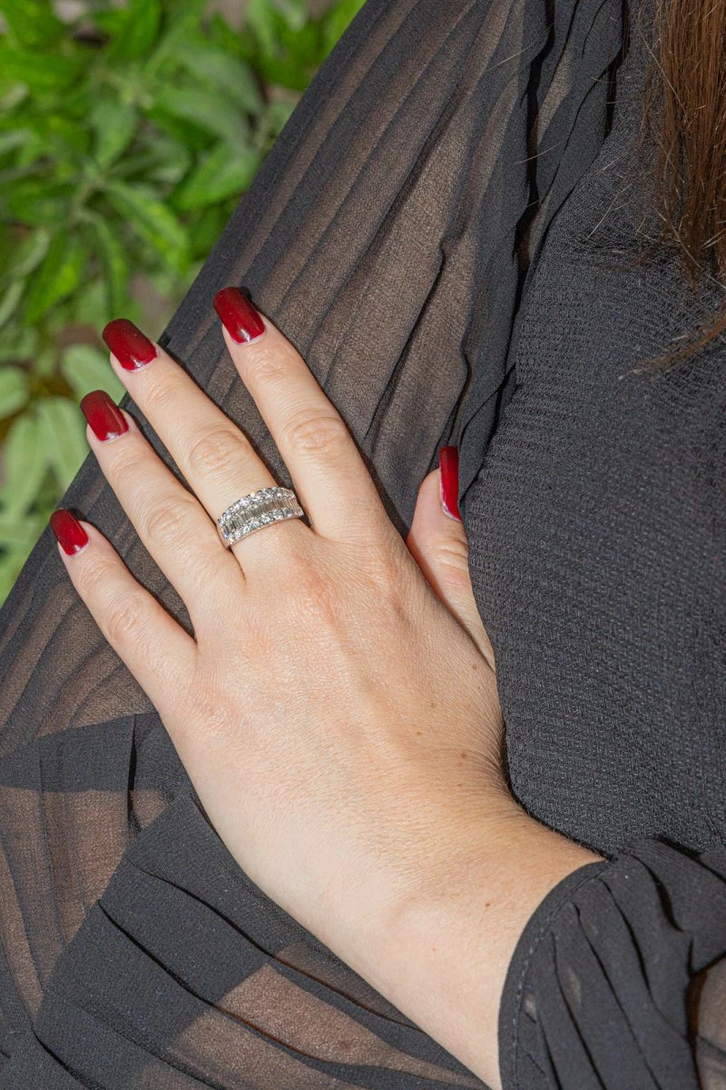 Bague Bandeau En Platine Et Diamant 2 Bague Bandeau En Platine Et Diamant – Image 2