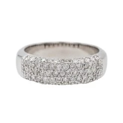 Bague Bandeau Or Blanc Diamant