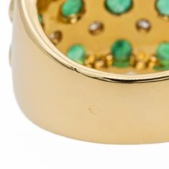 Bague Bandeau En Or Jaune, émeraudes Et Diamants 10 Bague Bandeau En Or Jaune, émeraudes Et Diamants -Castafiore Boutique bague bandeau or jaune emeraude 544299