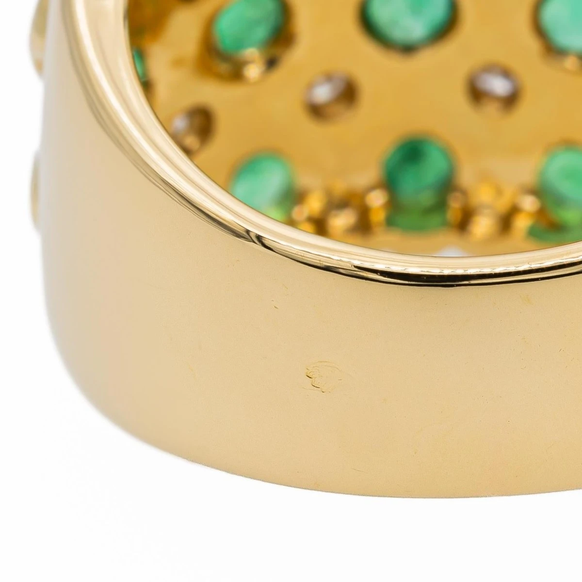Bague Bandeau En Or Jaune, émeraudes Et Diamants 5 Bague Bandeau En Or Jaune, émeraudes Et Diamants – Image 5