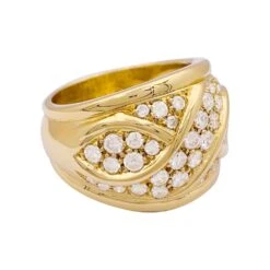 Miller Bague Bandeau Pavage Or Jaune, Diamants. -Castafiore Boutique bague bandeau pavage or jaune diamants 296571