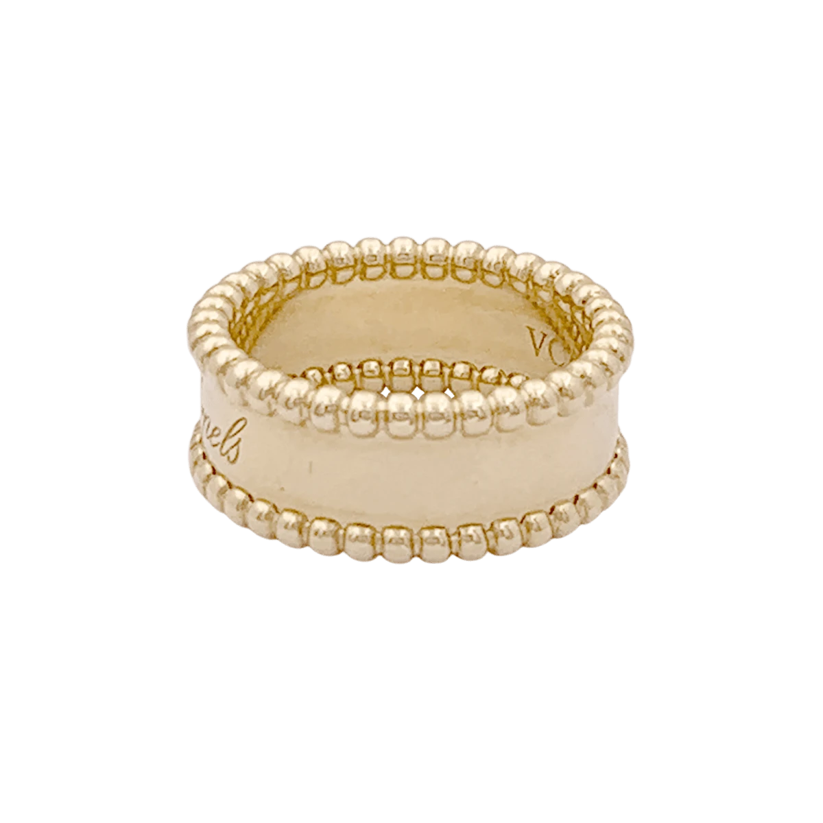 Miller Bague Bandeau VAN CLEEF & ARPELS. "Perlée Signature" En Or Jaune 4 Miller Bague Bandeau VAN CLEEF & ARPELS. "Perlée Signature" En Or Jaune – Image 4