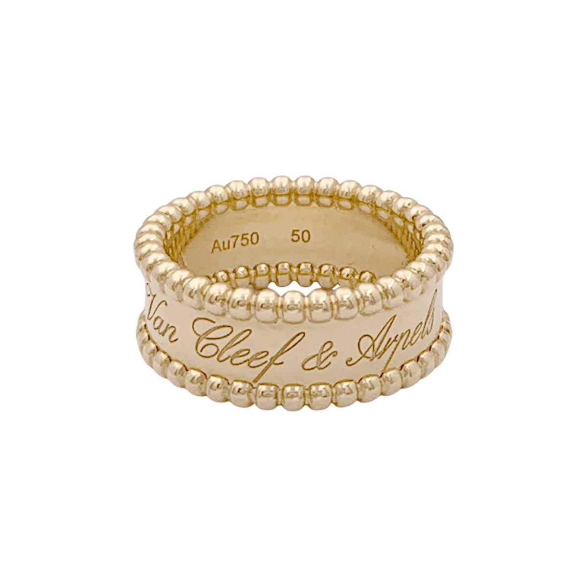 Miller Bague Bandeau VAN CLEEF & ARPELS. "Perlée Signature" En Or Jaune 1 Miller Bague Bandeau VAN CLEEF & ARPELS. "Perlée Signature" En Or Jaune
