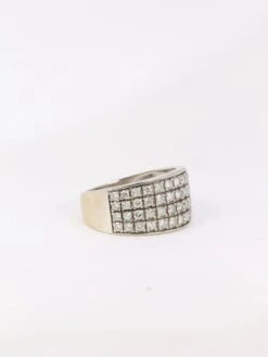 Bague Bandeau Vintage En Or Blanc Et Diamants -Castafiore Boutique bague bandeau vintage en or blanc et diamants 487993
