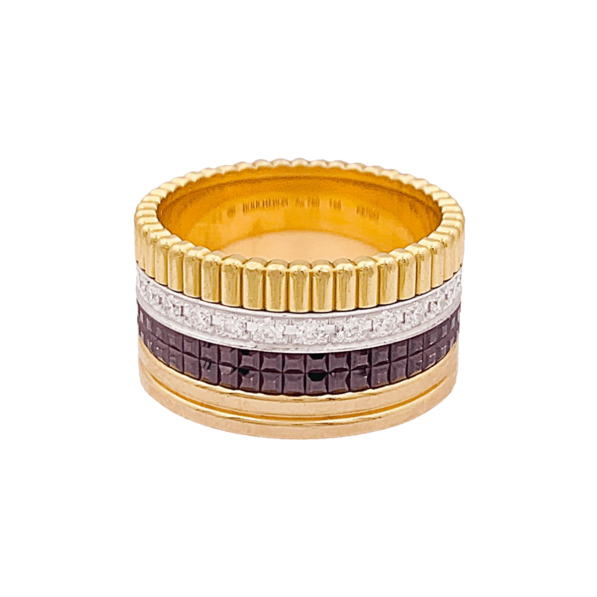 Miller Bague Boucheron, "Quatre Classique Large", Trois Ors Et Diamants 3 Miller Bague Boucheron, "Quatre Classique Large", Trois Ors Et Diamants – Image 3