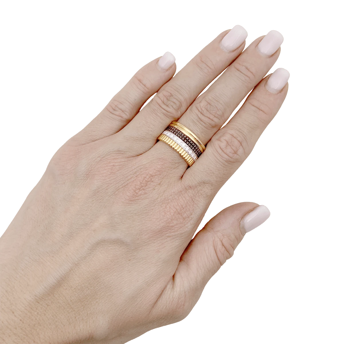 Miller Bague Boucheron, "Quatre Classique Large", Trois Ors Et Diamants 2 Miller Bague Boucheron, "Quatre Classique Large", Trois Ors Et Diamants – Image 2