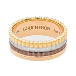 Bague BOUCHERON "Quatre" En Trois Ors Et Diamants -Castafiore Boutique bague boucheron quatre en trois ors et diamants 260402