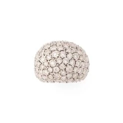Bague Boule Cocktail En Or Blanc Et Diamants