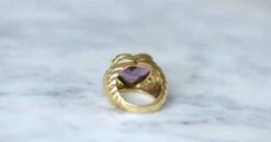 Bague Boule Coeur Améthyste Et Diamants Sur Or Jaune -Castafiore Boutique bague boule coeur amethyste et diamants sur or jaune 849199