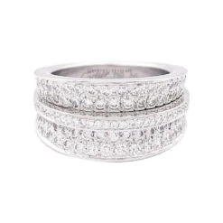Miller Bague CARTIER "Barrette" En Or Blanc Et Diamants