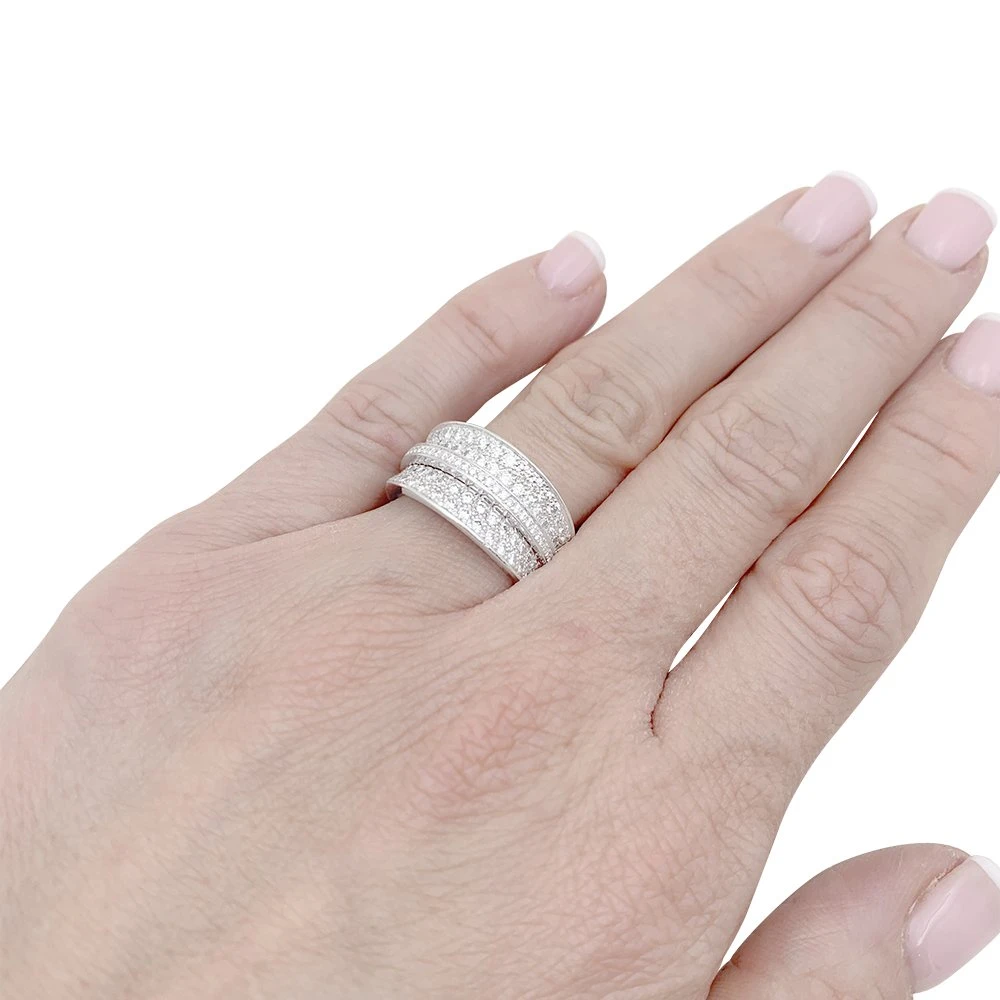 Miller Bague CARTIER "Barrette" En Or Blanc Et Diamants 2 Miller Bague CARTIER "Barrette" En Or Blanc Et Diamants – Image 2