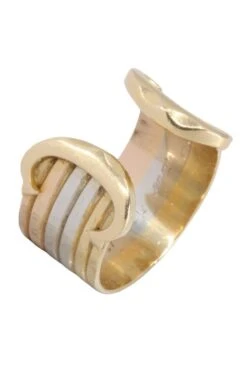 Bague CARTIER "Double C" En Or Jaune, Or Gris Et Or Blanc -Castafiore Boutique bague cartier double c en or jaune or gris et or blanc 228857