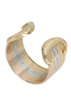 Bague CARTIER "Double C" En Or Jaune, Or Gris Et Or Blanc -Castafiore Boutique bague cartier double c en or jaune or gris et or blanc 594490